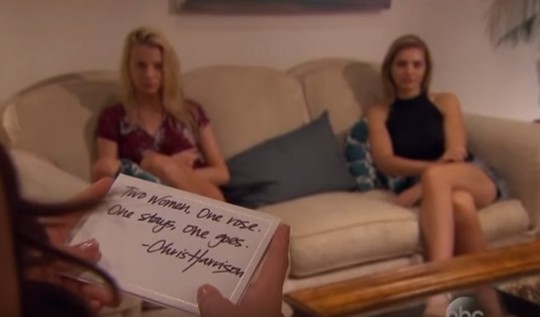 Emily and Olivia receive their date card.