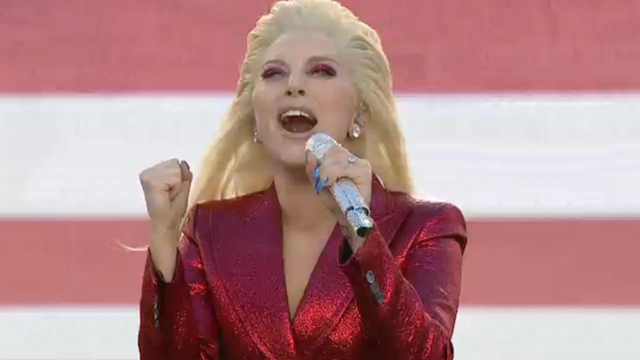 Lady Gaga Sings the National Anthem at Super Bowl 50