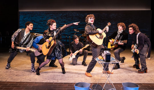 Sing Street cast performing at the New York Theater Workshop