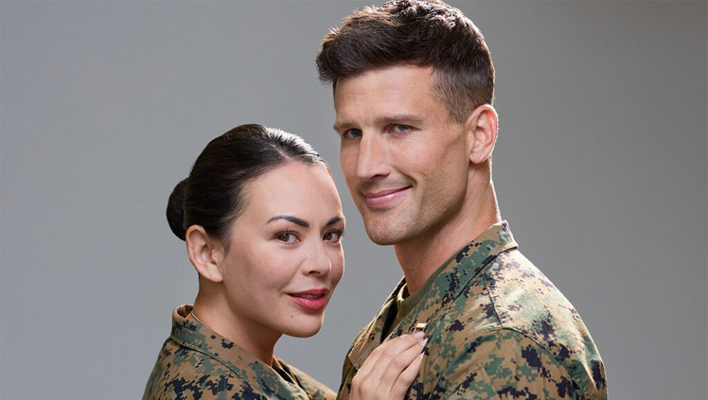 Janel Parrish and Parker Young